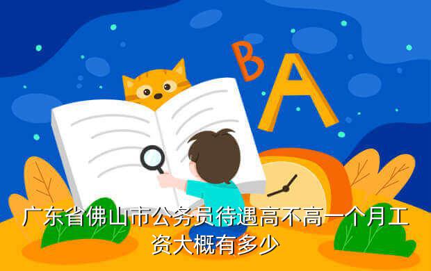 广东省佛山市公务员待遇高不高一个月工资大概有多少