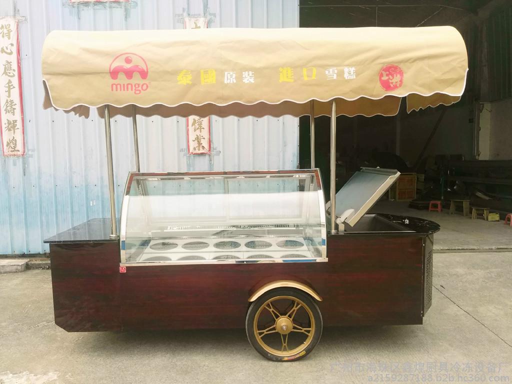 冰友HY 可移动冰淇淋花车 雪糕冷藏车 低温冷柜 冰棒展示柜 小型创业设备