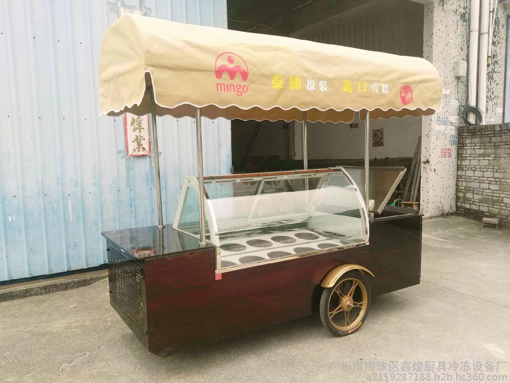 冰友HY 可移动冰淇淋花车 雪糕冷藏车 低温冷柜 冰棒展示柜 小型创业设备